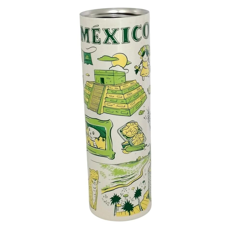 Starbucks Mexico Tumbler Cup Green Yellow Graphic Coffee Mug 16 oz. 2025 NO LID